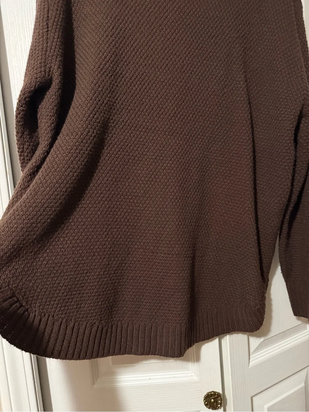 Zenana Chocolate Brown Crewneck Sweater - 1X/2x - Picture 13 of 16